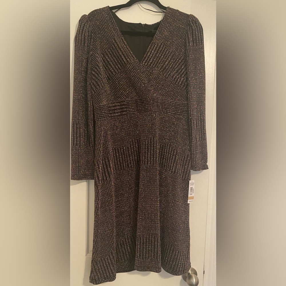 R & M RICHARDS BLACK/MULTI COLOR DRESS, SIZE 12
